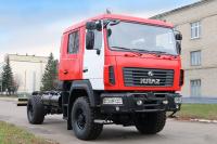 KrAZ presented a fire truck chassis with the MAZ cabin